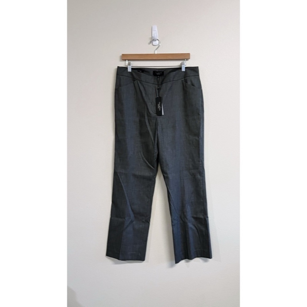 NWT Talbots Gray Houndstooth Straight Leg Heritage Trouser 12